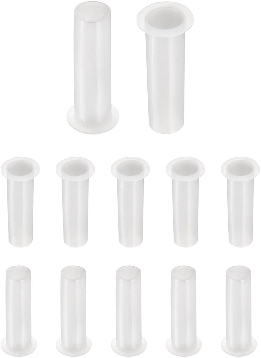 12 stuks flenshulzen van kunststof ID 13 mm x OD 14,9 mm x lengte 50 mm nylon bussen wit