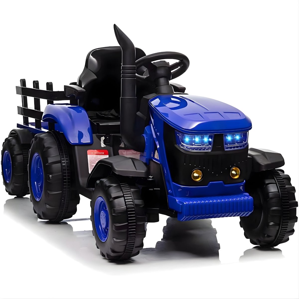 Elektrische kindertractor - Met verwijderbare trailer, muziek/MP3, 3 snelheden - Blauw