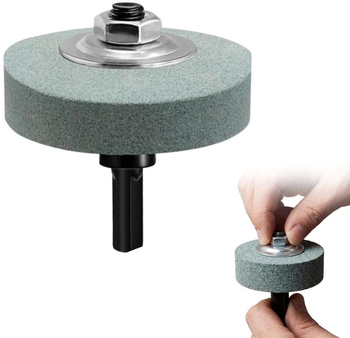 Adapter 70 mm 100 Korrel Slijpsteen Rond Polijstwiel Slijpschijfadapter voor Boormachine Metaal Slijpkop Groen voor Precisie Metaalbewerking Ontbramen en Afwerken
