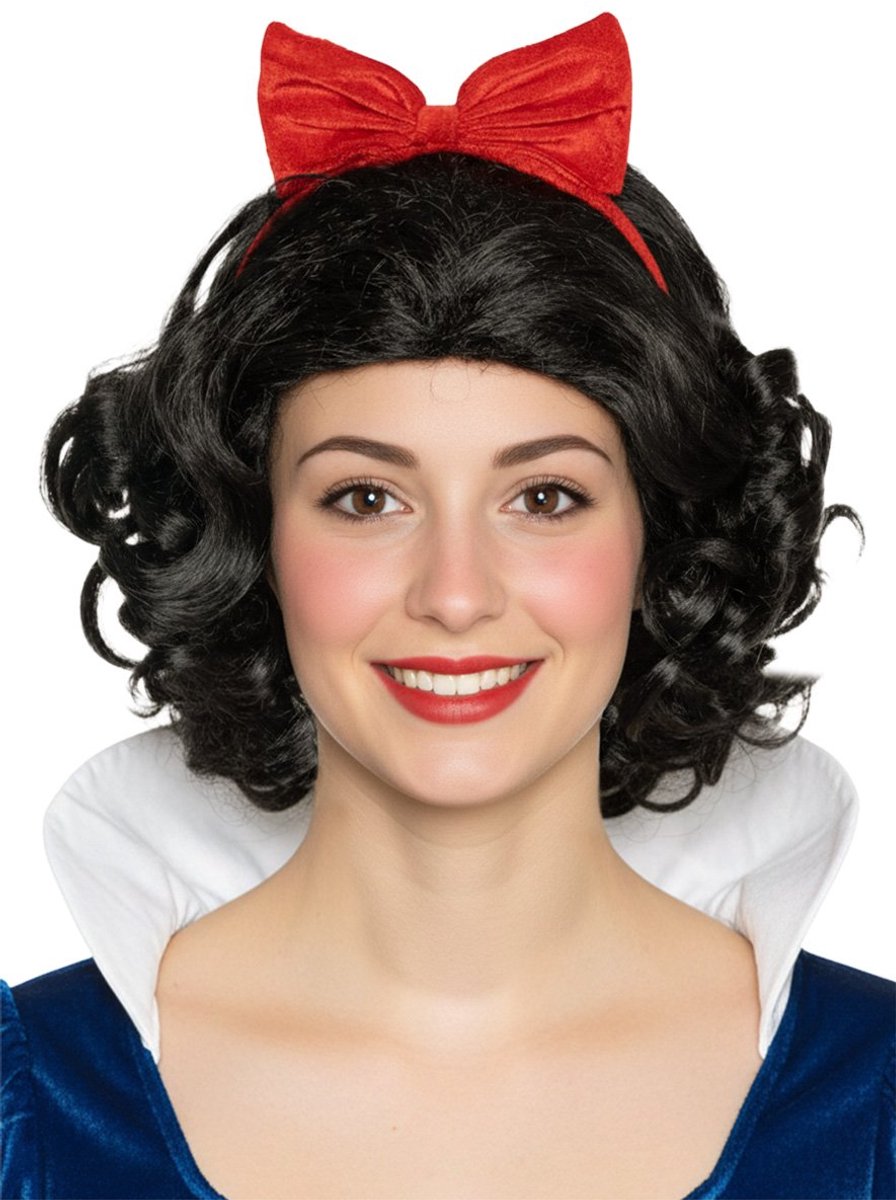 Sneeuwwitje-pruik met strik - Carnaval Contactlenzen Fasching