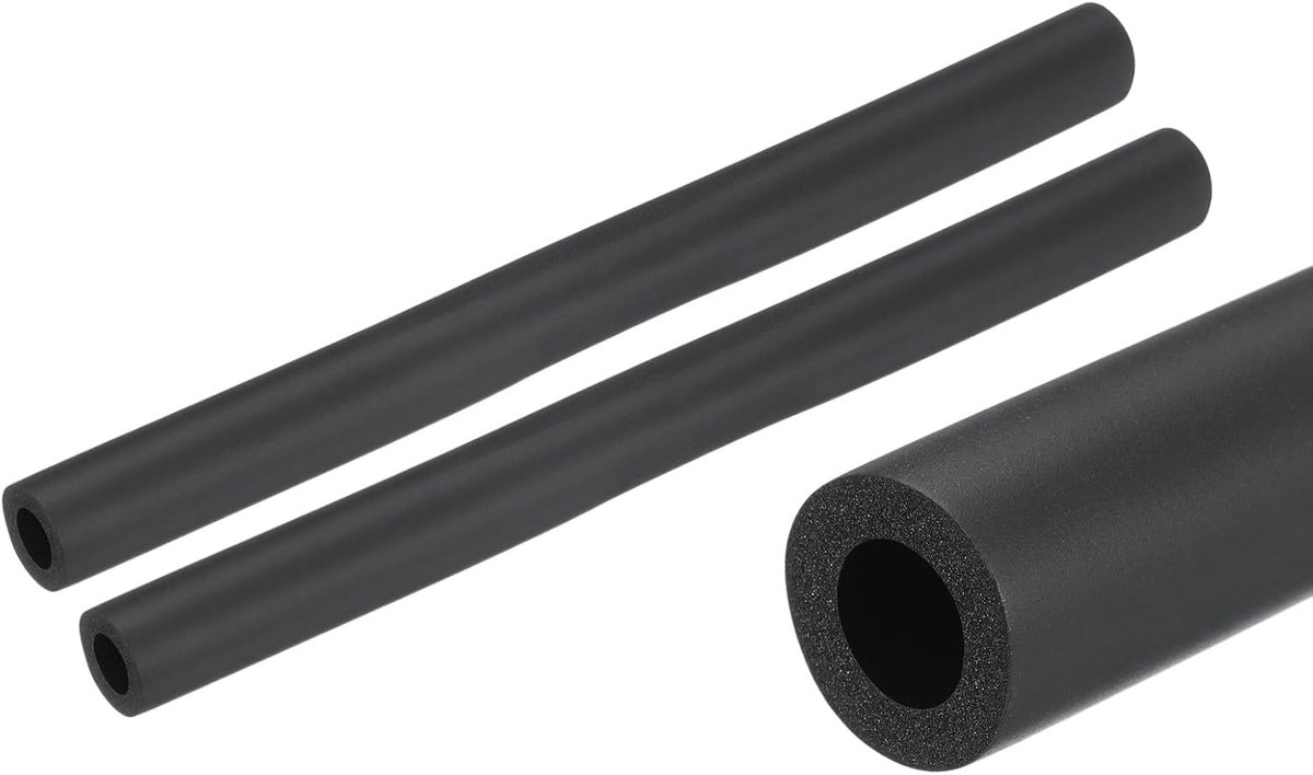 Buisisolatie schuim, diameter 12 mm, isolatiedikte 5 mm, verwarmingsbuisbekleding voor fitnessapparaten, buizen, handwerken (zwart)