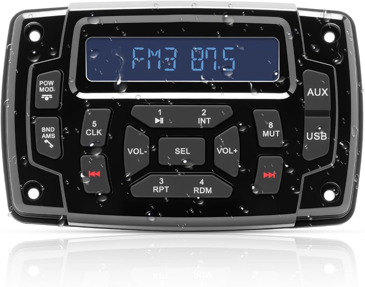 Boot Marine Stereo Waterdicht MP3-speler AM/FM-radio Stereo Media Ontvanger voor Boten, Jachten, Marineboten