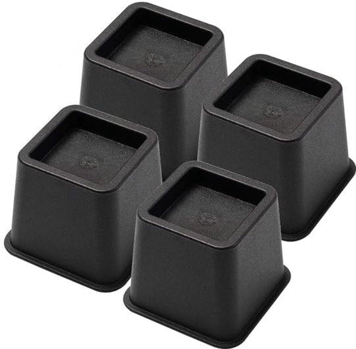 Meubelverhoger set - Verhoogt met 8 cm - Zwart ABS kunststof - Voor zware meubels tot 600 kg - SnelShoppen