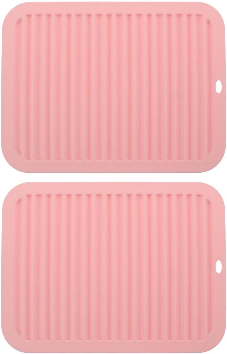 Hittebestendige Siliconen Matten - Krultang Mat Beschermer - Bescherming Oppervlakken - Hittebestendig tot 230°C - 30 x 23 cm - Roze