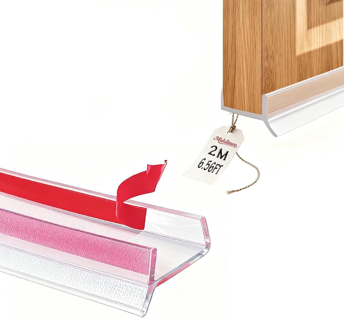 2 m transparant afdichtingsprofiel voor plinten in de keuken | Keukenprofiel voor rodapie-profiel voor houtdikte van 15 mm, 16 mm en 17 mm, afdichtingsprofiel