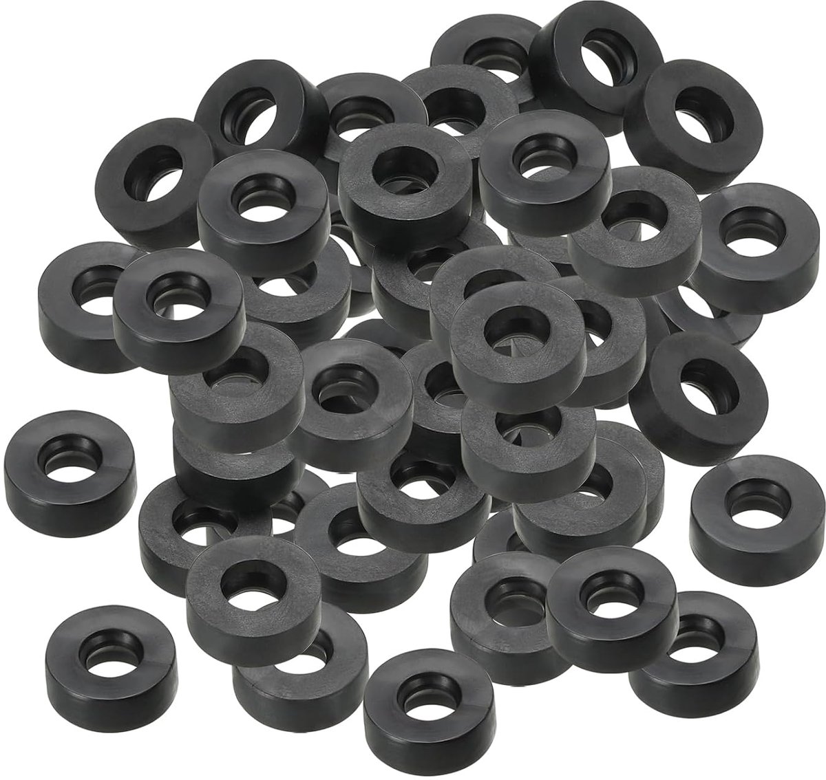 M3 rubberen sluitringen Ronde rubberen afdichting, 40 stuks 3mm ID 8mm OD 3mm dik Platte sluitringen Set afdichtingsrubber voor waterkraanpijp bevestigingsschroef, Zwart