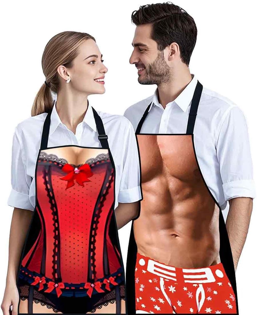 Barbecue schort voor mannen en vrouwen - 2 stuks - sexy design - leuk voor feestjes - SnelShoppen