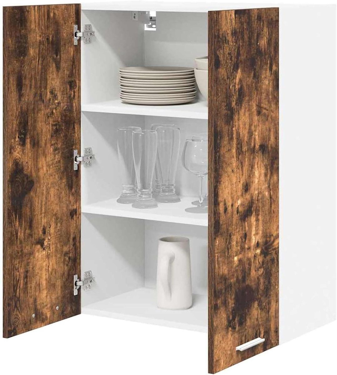 Hangkast Keuken - Wandkast Keuken - Keuken Organiseren - Gerookte Eikenlook - 60 x 31 x 80 cm - Eiken