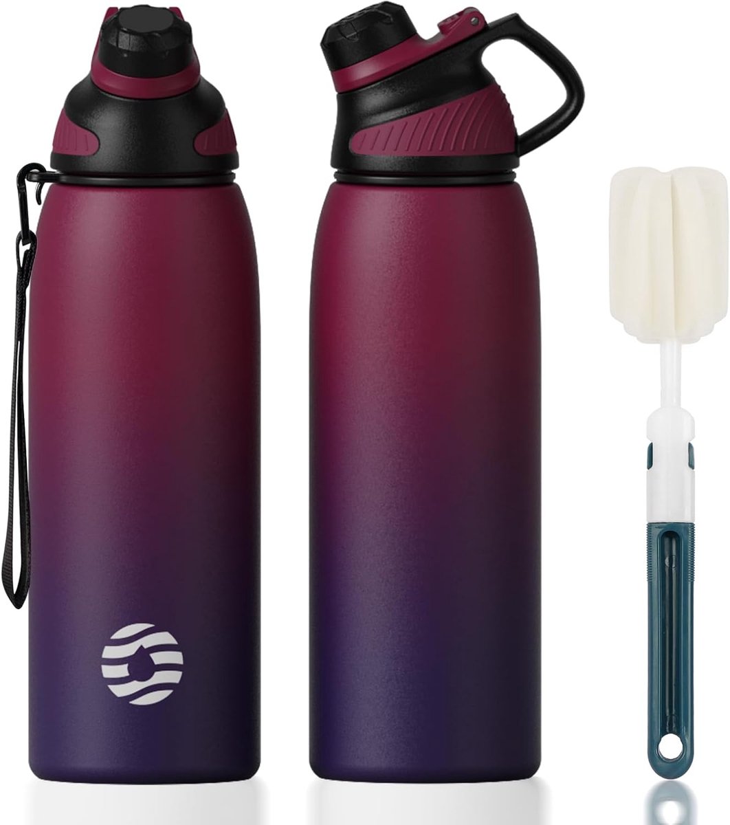 Sportwaterfles 1500 ml - RVS met magneetsluiting - BPA-vrij en lekvrij - Ideaal voor fitness en dagelijks gebruik - SnelShoppen