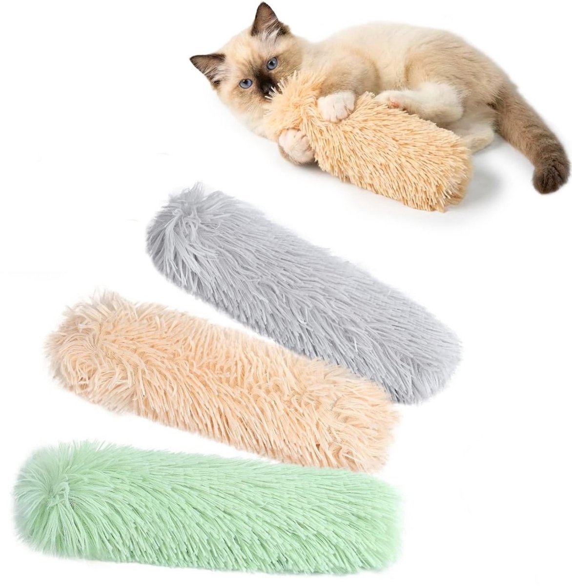 casalora Kattenkruid Speelkussens voor Katten – 3 Stuks – Met Catnip en Knisperfolie – Zacht Pluche Kattenspeelgoed voor Binnenkatten en Kittens
