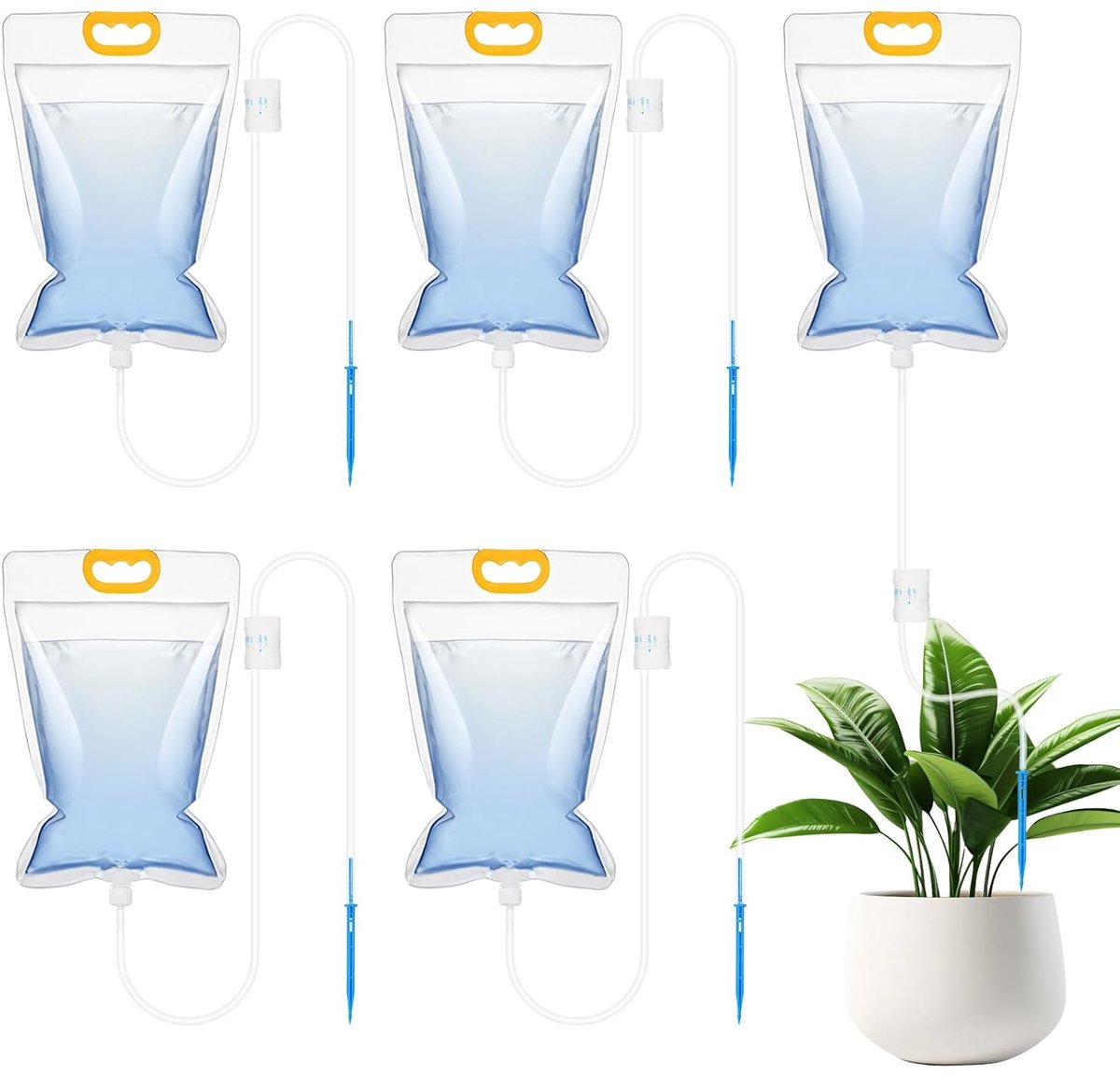 Drip irrigatie systeem 3.5L - Pack van 5 - Automatisch water geven - Ideaal voor vakantieplanten - SnelShoppen