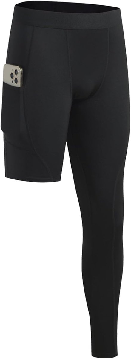 Compressiepants voor heren - enkelzijdig - ademend - ideaal voor hardlopen - SnelShoppen