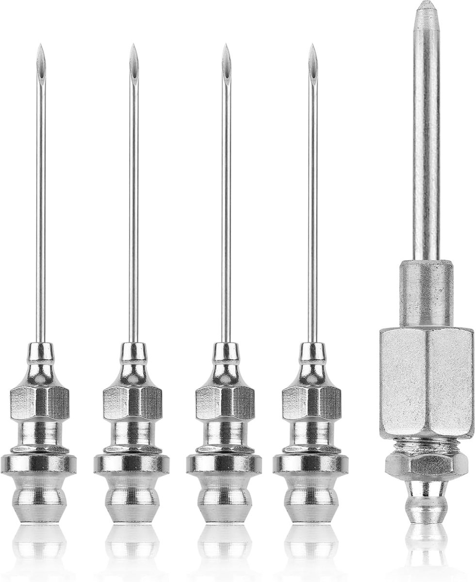 Grease Needle Sprayer Kit 5Pcs - Hardened Steel Injectoren - Voor Smalle Ruimtes - Gemakkelijk Vet Injecteren - SnelShoppen