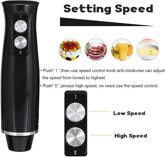 Staafmixer - Keukenmachine Handblender - Eten Bereiden - 4-In-1 Multifunctioneel - 500 ml en 700 ml - Zilver — afbeelding 5