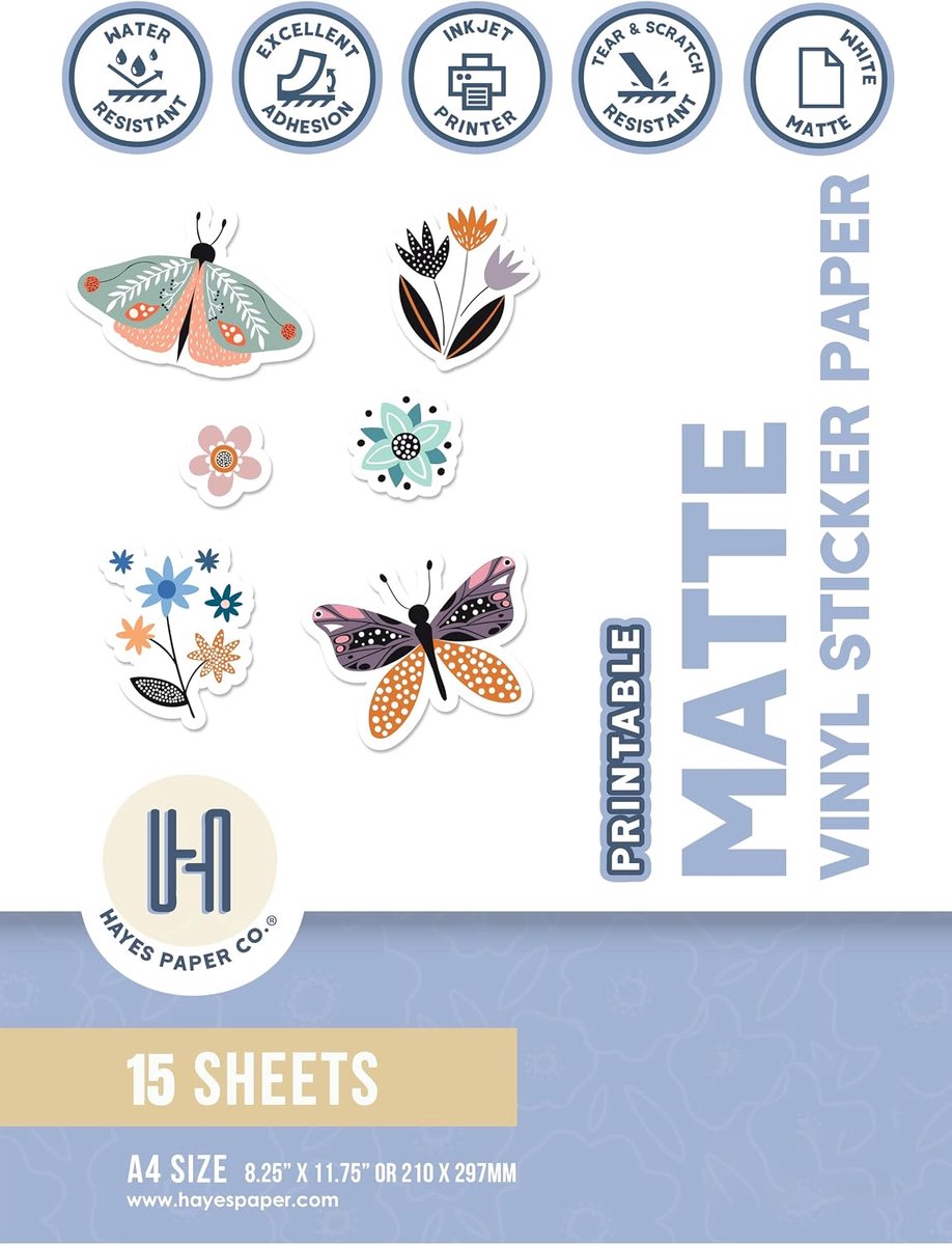 Stickerpapier A4 - Matte afwerking - Waterproof - Perfect voor inkjet printers - SnelShoppen
