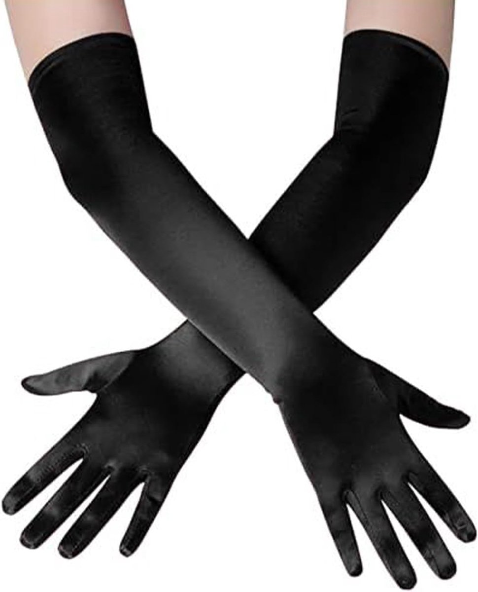 Satin handschoenen lang - elastische dameshandschoenen - klassiek 1920s stijl - perfect voor opera - SnelShoppen