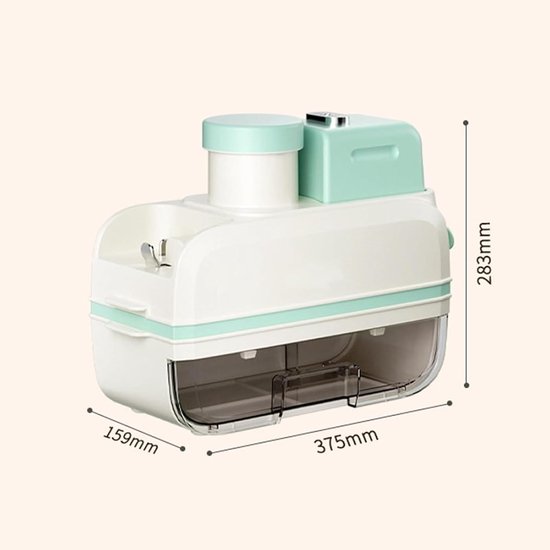 Elektrische Groentehakselaar - Keukenmachine Versnipperaar - Snel Groenten Snijden - 4 Roestvrijstalen Messen - 375mm x 159mm x 283mm - Wit — afbeelding 5