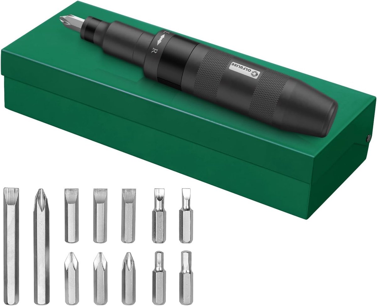 Hand Impactschroevendraaierset 1/2 Inch - 13-delige bits - slotted, Phillips & hex - ideaal voor klussen - SnelShoppen