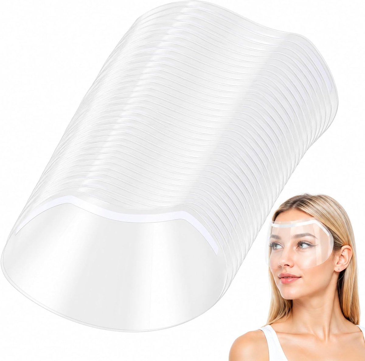 Oogbescherming 50 stuks - Transparante gezichtsbescherming - M-type vizier - Ideaal voor kapsalon gebruik - SnelShoppen