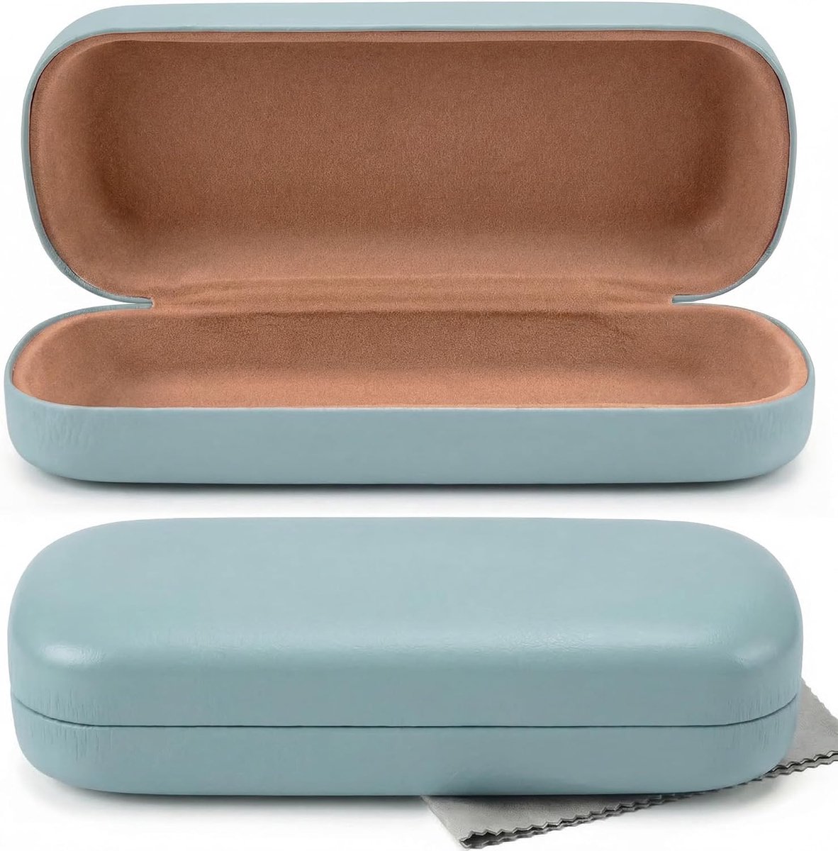 Glazenetui - Hardcase - Soft touch PU leer - Inclusief microvezeldoek - SnelShoppen