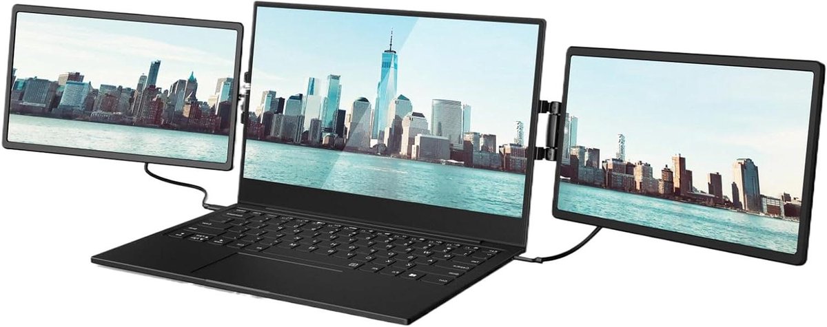 Draagbare Laptop Monitor - Extern Beeldscherm Tweede Scherm - Productiviteit Vergroten - FHD IPS Paneel - 13.3 inch - Zwart
