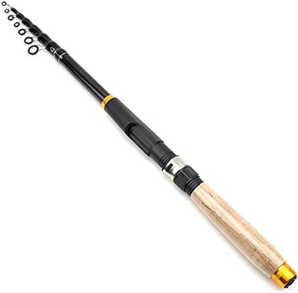 Vliegenhengel - Vishengel Telescoop - Vissen Karper - Lichtgewicht Carbon - 18 - 36 m - Zwart