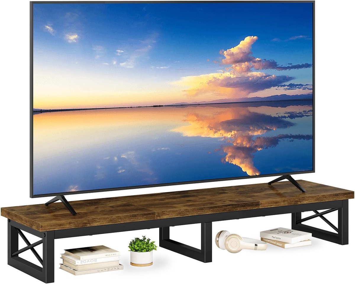 TV kast 114 cm - rustiek bruin - TV stand voor 60 inch TV - ideaal voor woonkamer of slaapkamer - SnelShoppen