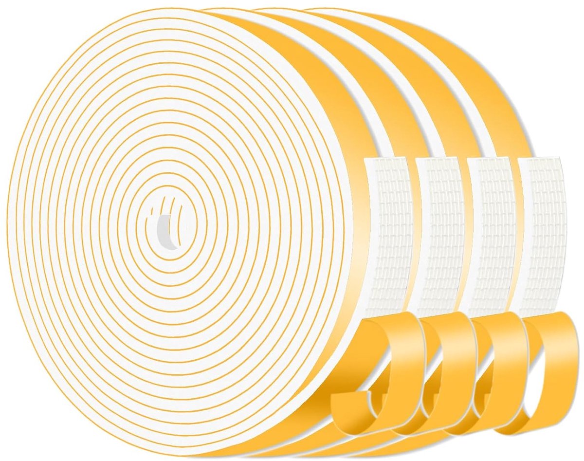 Sealing tape 12 mm x 3 mm - zelfklevend - voor isolatie van deur- en raamkozijnen - SnelShoppen