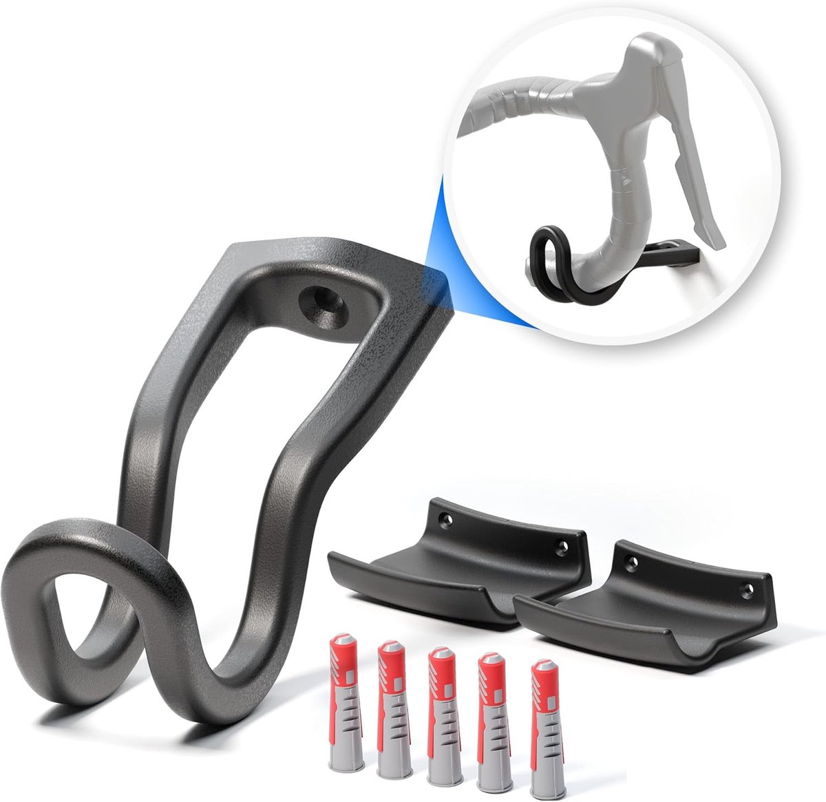 Fietsen wandbeugel - horizontaal - minimalistisch - beschermt carbon frame en handvat - SnelShoppen