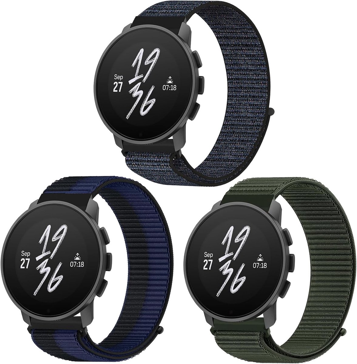 Nylon horlogeband 22mm - voor Suunto 9 Peak/9 Peak Pro/5 Peak/Race - sportband - comfortabel voor dagelijks gebruik - SnelShoppen