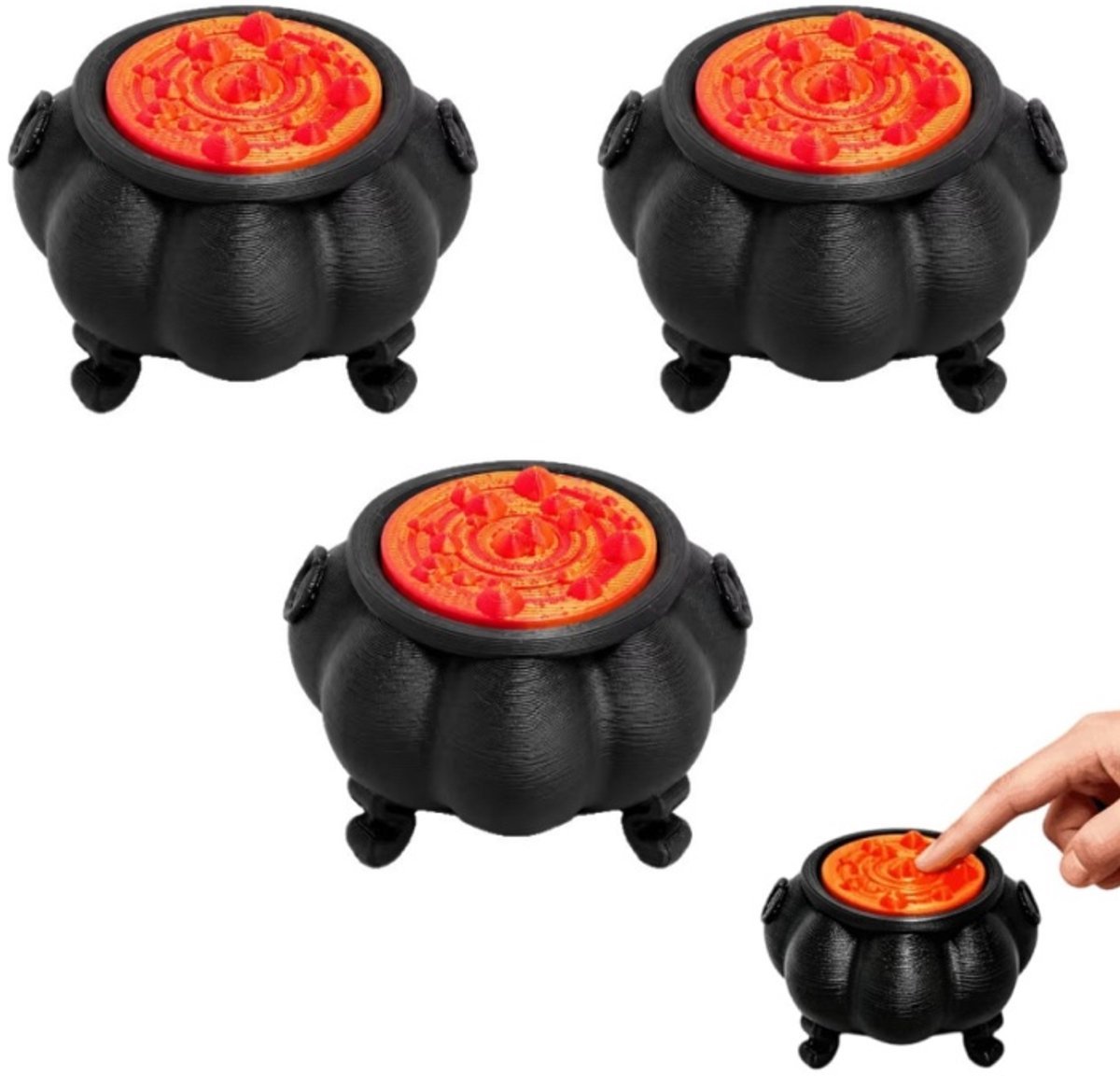 casalora Halloween Tafeldecoratie Set – 3 Stuks Magische Ketel Fidget Speelgoed – Heksenketel Design – Bureau Decoratie voor Woonkamer, Slaapkamer en Gameroom