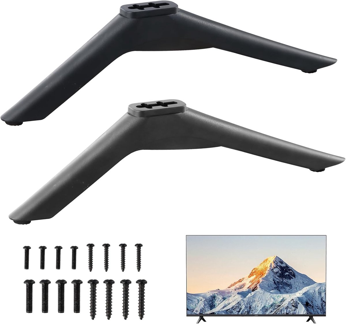 TV standaard 43-65 inch - vervangbare voet - stevig ABS materiaal - eenvoudig te installeren - SnelShoppen