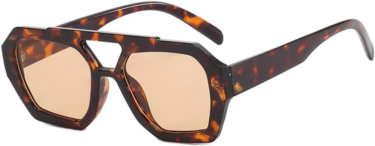 Oversized Vintage Zonnebril - Retro Aviator - Vierkant - Bescherming tegen de zon - SnelShoppen
