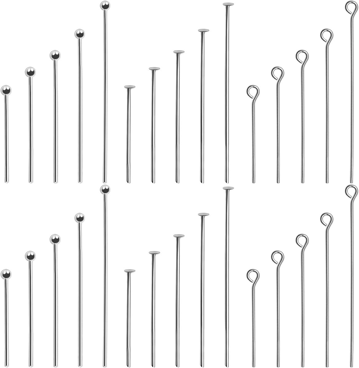 Klinknagels 750pcs 20-50mm - Roestvrij staal en messing - 3 stijlen - Ideaal voor sieraden maken - SnelShoppen