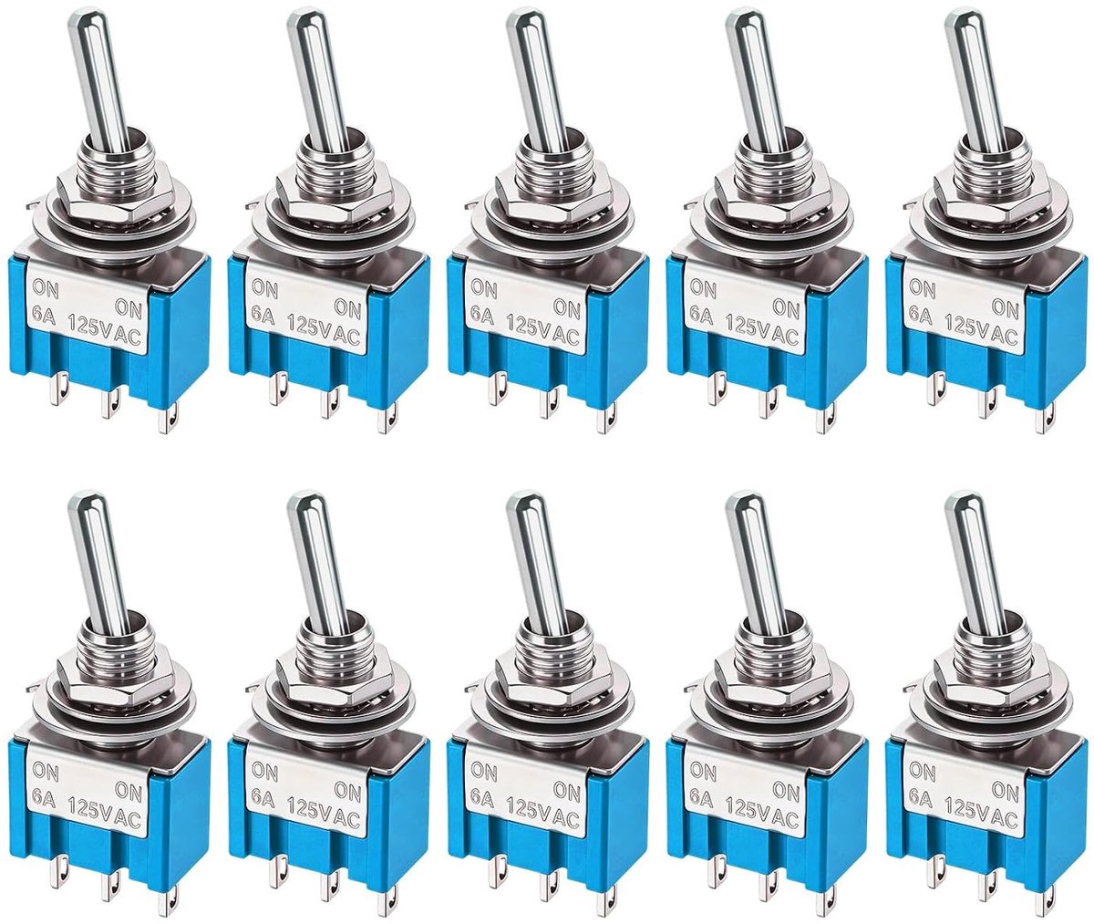 mini-tuimelschakelaar SPST AC 125V 6A - 3 pins - 2 posities - ideaal voor diverse toepassingen - SnelShoppen