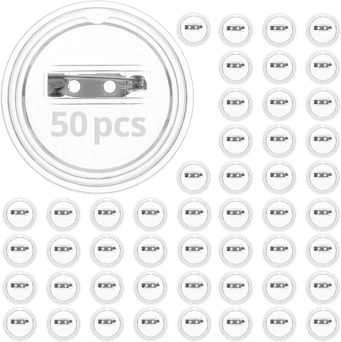 Buttons 38mm transparant - 50 stuks - herbruikbaar acryl - ideaal voor DIY en handwerken - SnelShoppen