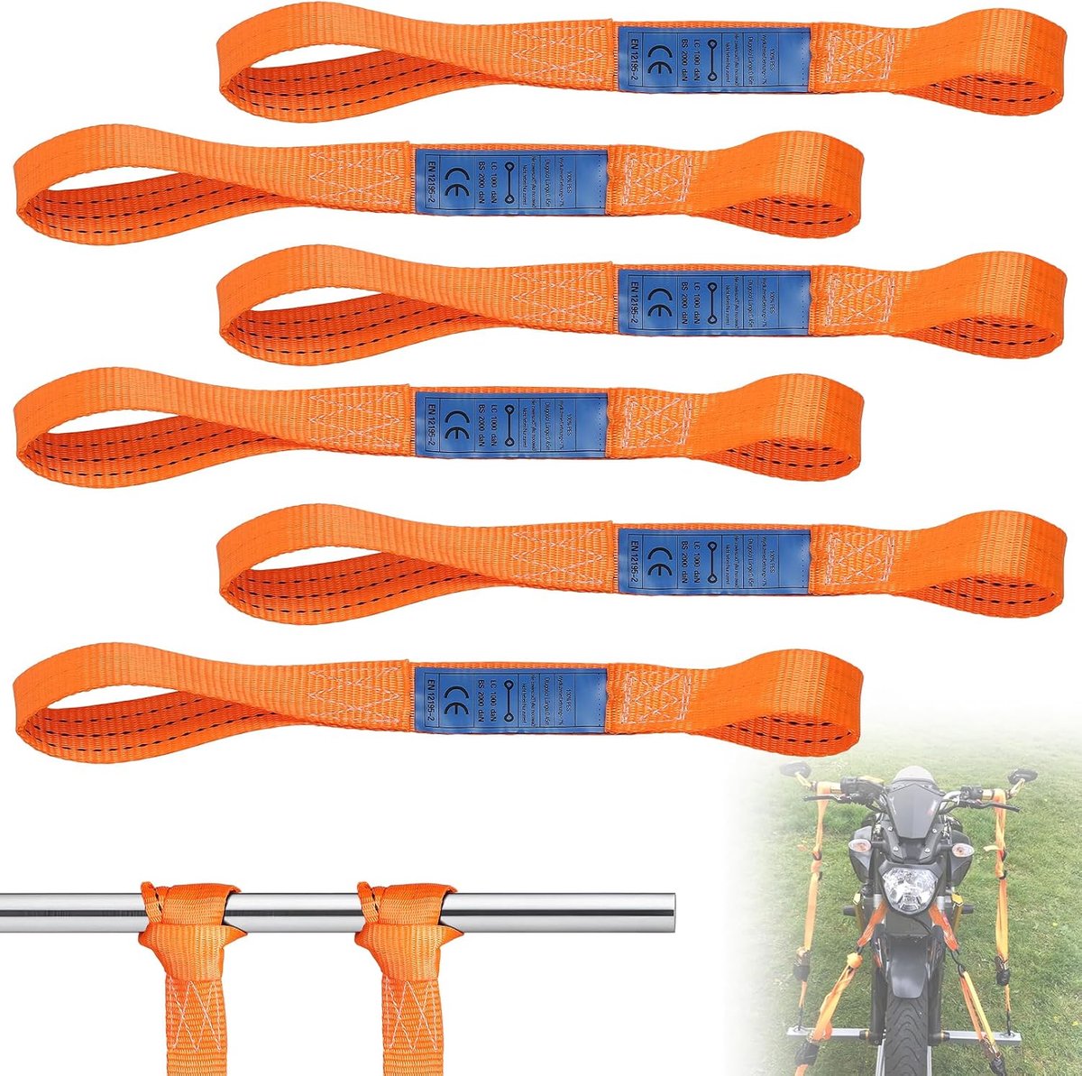 Lashing Loops 45 cm - Kort en breed - 1.000 DaN breeksterkte - Ideaal voor het beschermen van lading - SnelShoppen