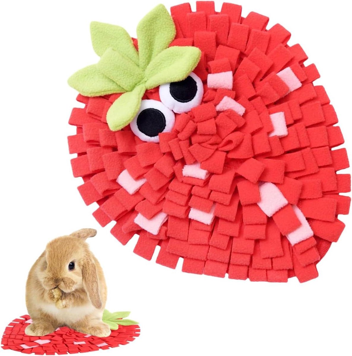 Snuffelmat Honden - Voedingsmat Hond - Langzaam Voeden - Fruitvorm Interactief - 25x20x3 cm - Rood