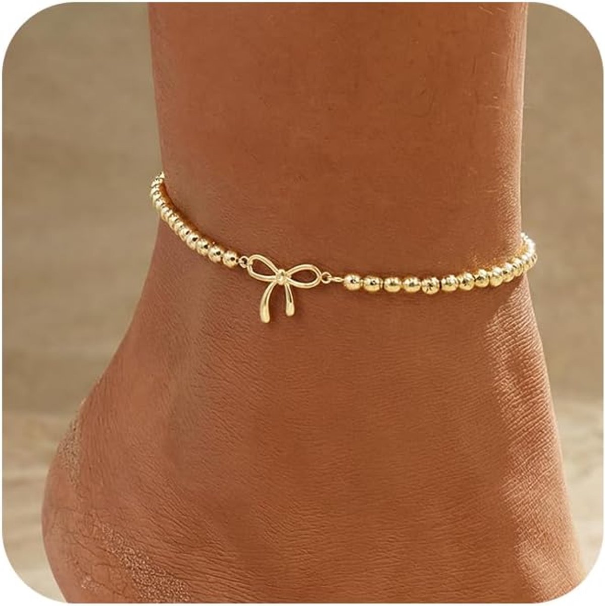 Vrouwen Enkelbandjes - 14 Karaat Goud Geplateerd/Zilver Geplateerd - Waterbestendig - Trendy Sieraden met Hanger - SnelShoppen