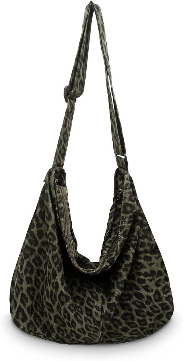 Schoudertas grote maat - Leopard print - Met rits - Ideaal voor dagelijks gebruik - SnelShoppen