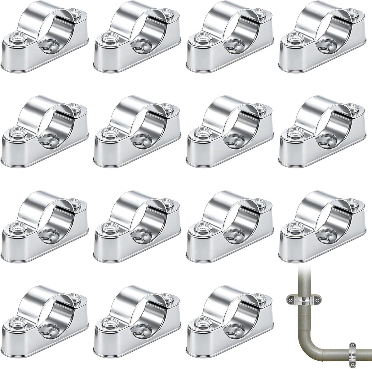Buishouders 1-1/4 Inch - Roestvrij staal - Wandmontage - Voor stevige buisbevestiging - SnelShoppen
