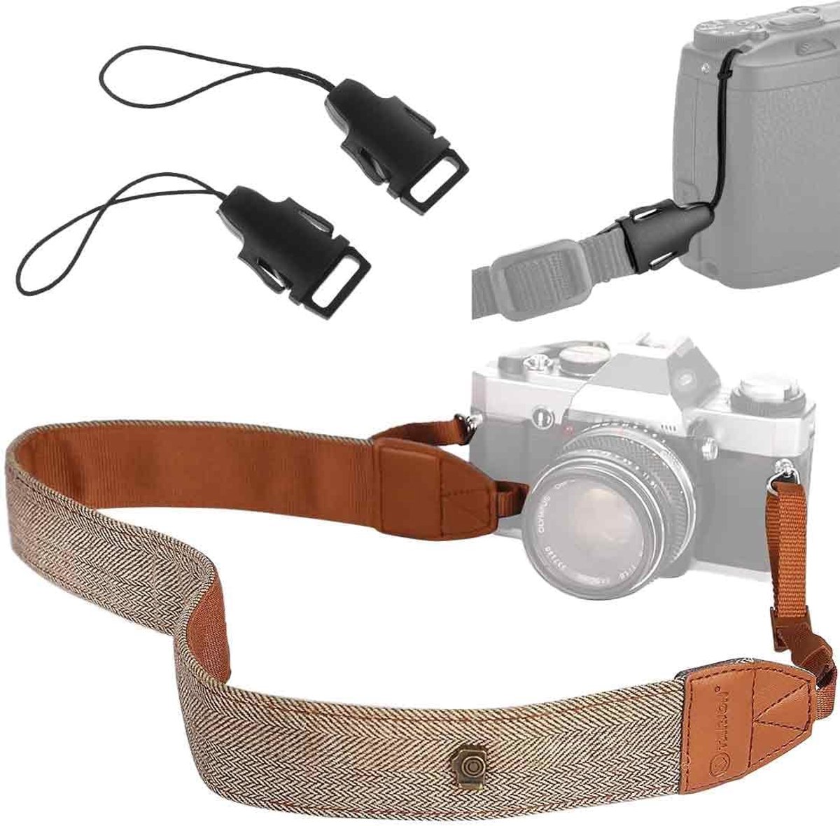 Camera strap universeel - comfortabel en verstelbaar - ideaal voor camera en verrekijker - SnelShoppen