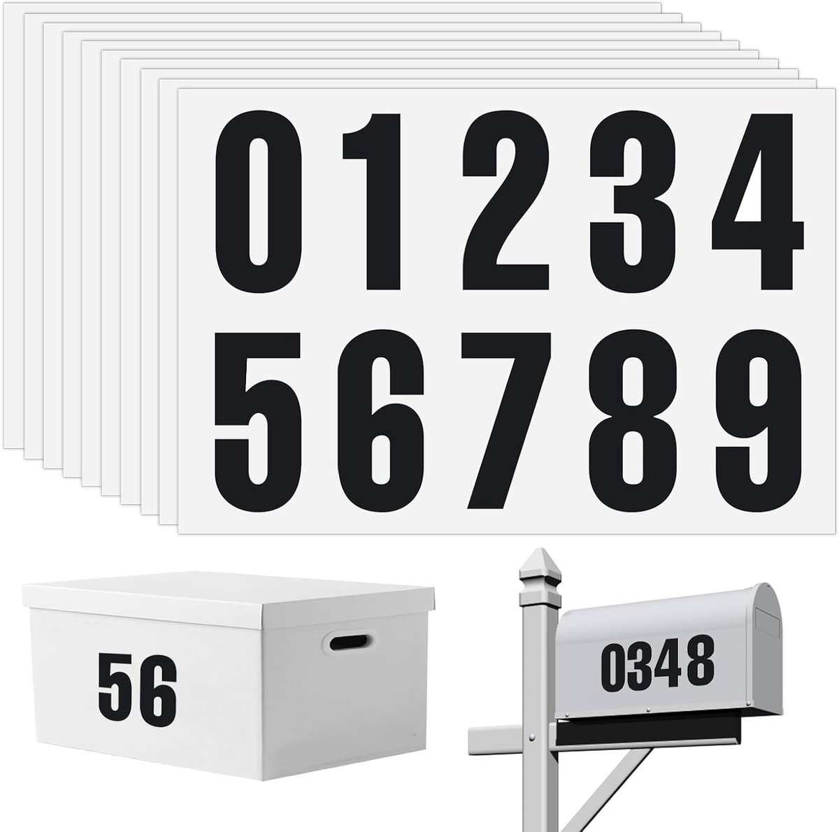 Nummerstickers 10 cm - Zelfklevend - Weerbestendig - Perfect voor huisnummers en vuilnisbakken - SnelShoppen