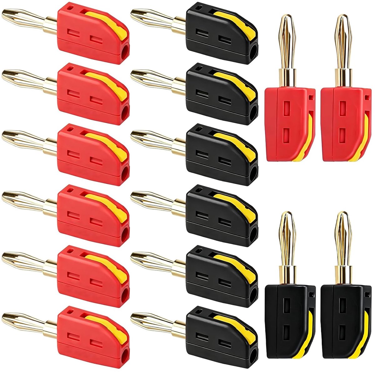 Banana plugs 4mm 32A - goudgeplateerd koper - lange levensduur - ideaal voor luidsprekers - SnelShoppen