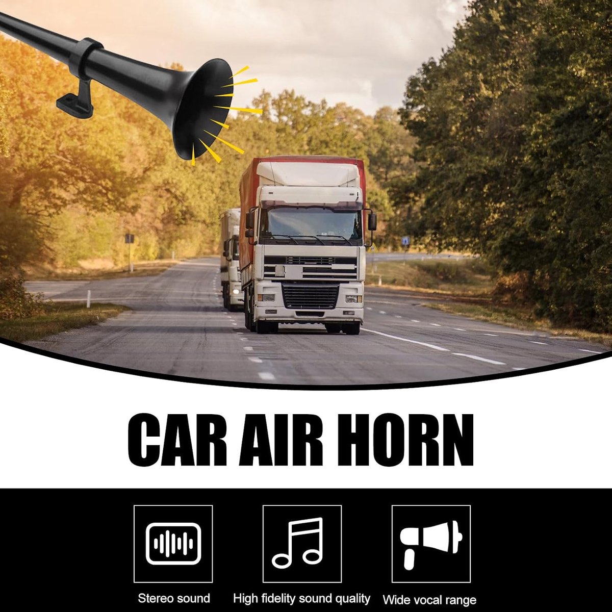 SnelShoppen - Luidste Truck Claxon 12V, Luchtbekken, Compressed Air Horn, Auto Toeter voor Boot, Vrachtwagen, Trein, Motorfiets, Kleur: Chroom, Veilig