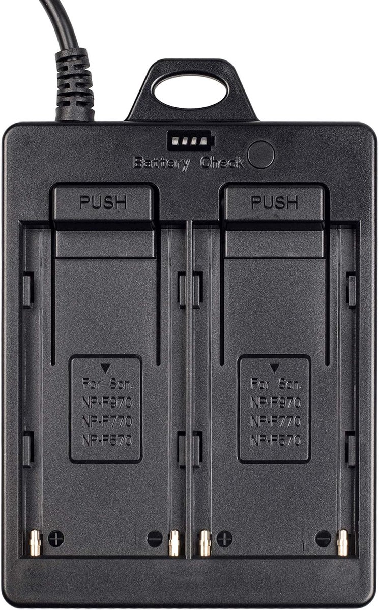 Batterijadapterplaat F2-BP - voor NP-F970, 770, 570 - ideaal voor LED verlichting - langere accuduur - SnelShoppen
