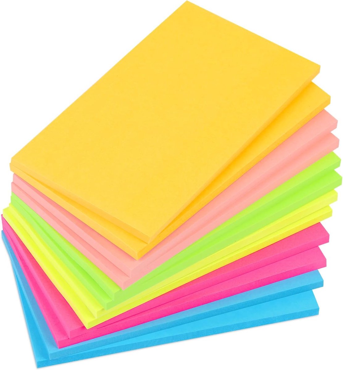 Zelfklevende notitieblokken 76 x 127 mm - 600 vellen in 6 kleuren - ideaal voor notities en herinneringen - ShopVlot
