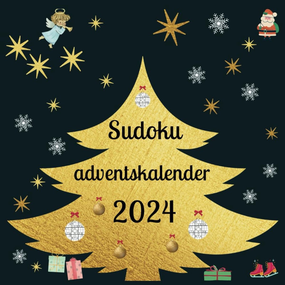 SnelShoppen - Sudoku adventskalender 2024: Puzzelplezier voor de feestdagen, 24 uitdagende sudoku puzzels, ideaal voor volwassenen en kinderen, perfec