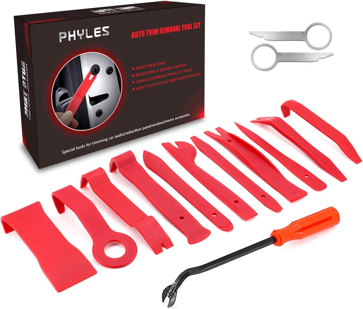Car trim verwijdertool set 14-delig - universeel voor het verwijderen van deurpanelen - eenvoudig trim en dashboard verwijderen