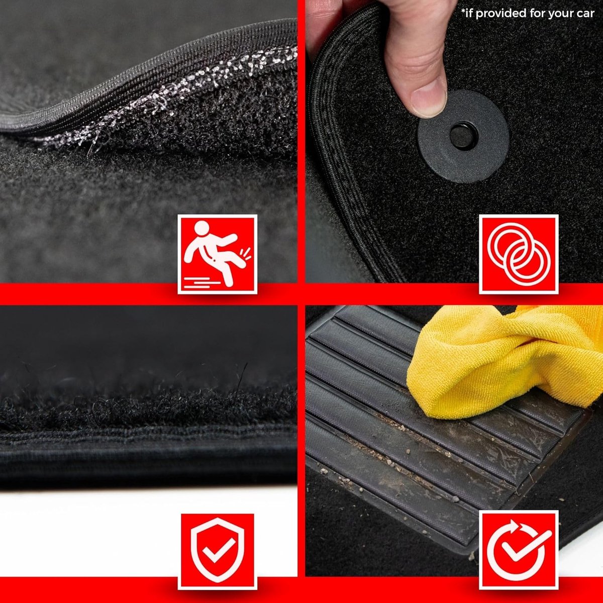 Vloermatten Hyundai i20 09.2012> - Velours - Zwart met anti-slip - Bescherming voor interieur - ShopVlot